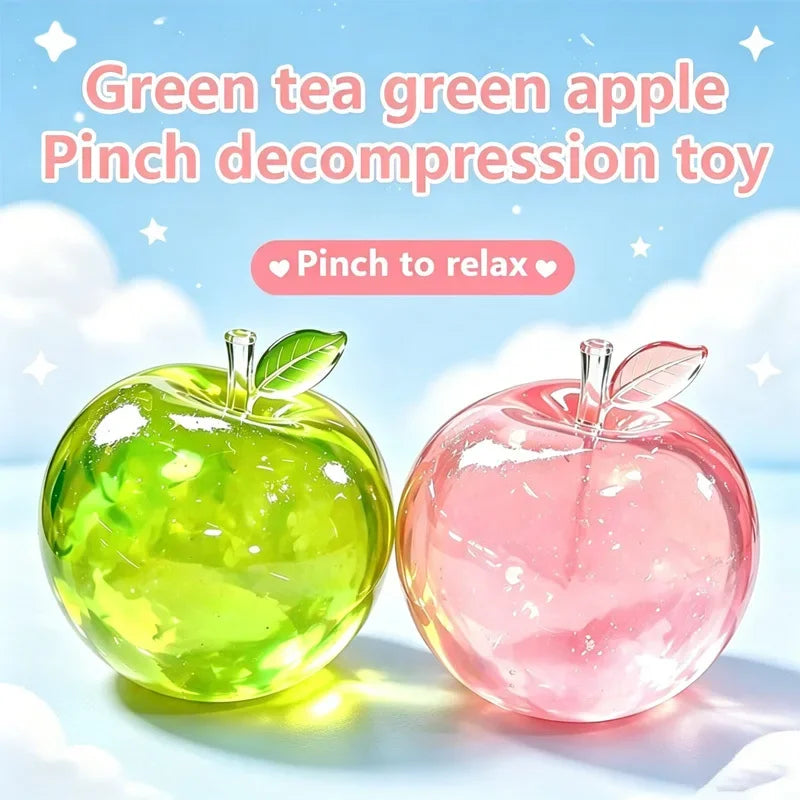 2026 NEW 1/2Pcs Fruit Apple Squishy Fidget Toy, Slow Rising Stretchy Squeeze Toy, Anti-Anxiety Sensory Gift for Adults & Teens