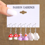 Cute cartoon duck dangle earrings set, yellow duck charms on dangling jewelry for trendy girls by HSF Marketplace