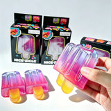 Gradient Liquid Filled Popsicle Squishy Toy Stress Relief Hand Squeeze Gadget Desktop Ornament For Birthday And Holiday Gift Use