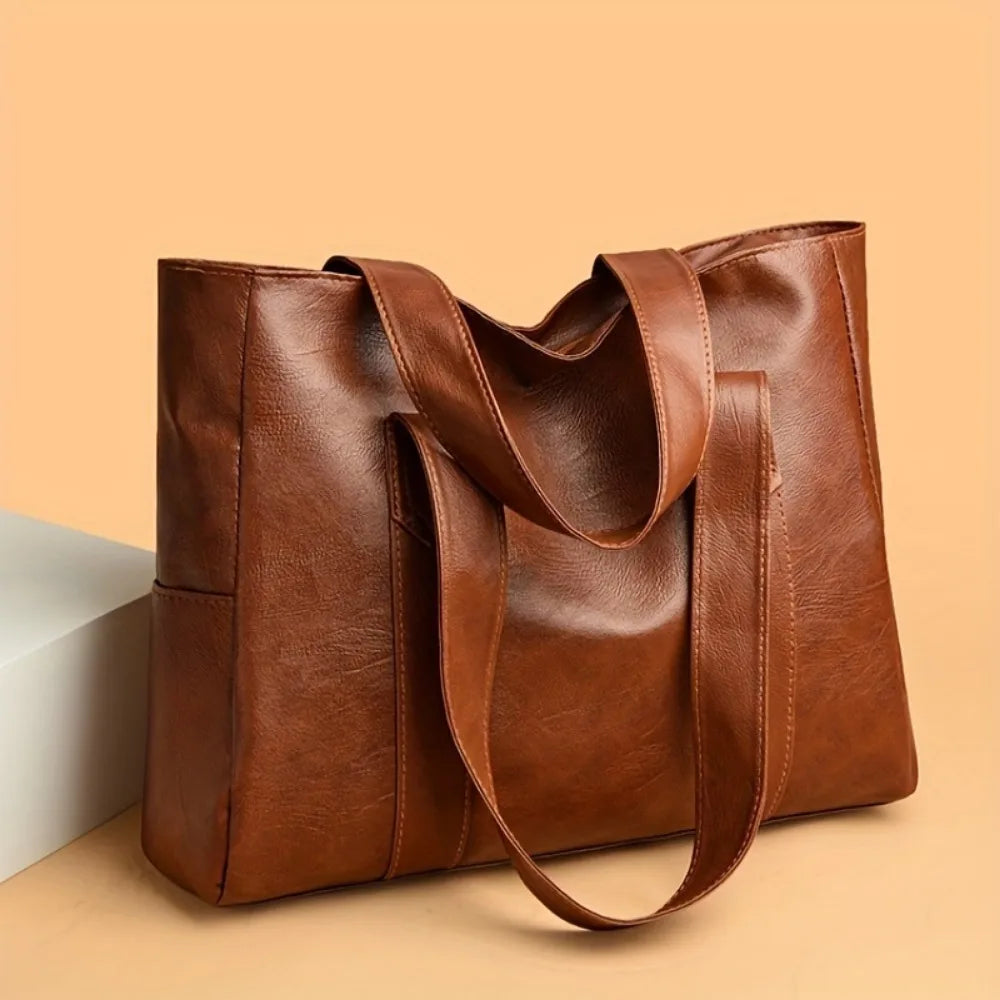 Fashionable Women's Handbag - Spacious and Multifunctional Shoulder Bag with Safety Zipper and Durable Synthetic Leather