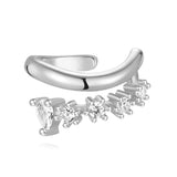 ROXI 925 sterling silver zircon double-layer clip earring, one-piece women’s no-piercing party jewelry