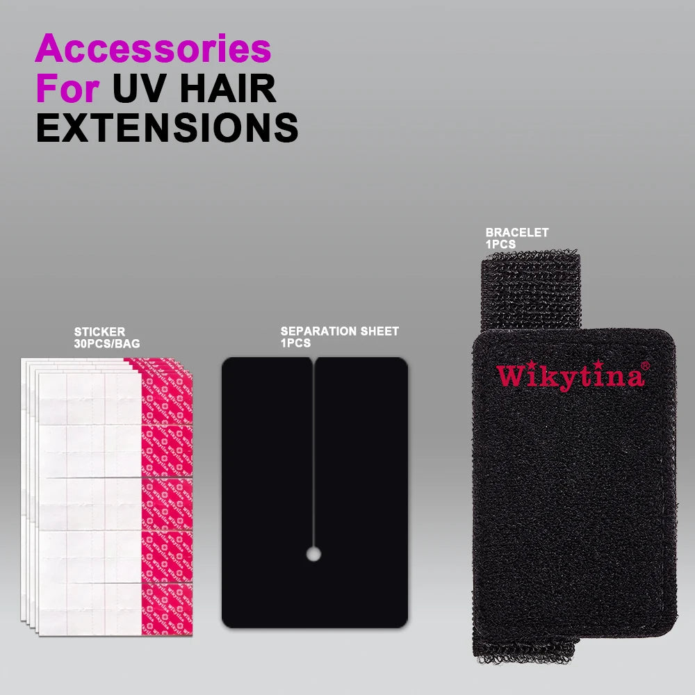 HSF Marketplace professional hair extensions kit with UV light glue and styling tools