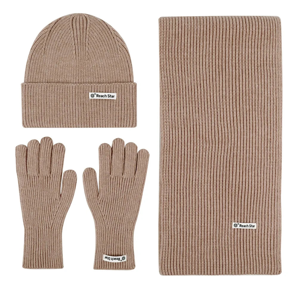 Winter knit set with scarf, hat and gloves for men and women by HSF Marketplace
