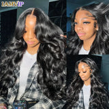 250% 30-36inch Body Wave 13x6 Hd Frontal Human Hair Pre-plucked Lace Brazilian Remy 13x4 Front Wig 4x4 Closure With Hd Full Lace