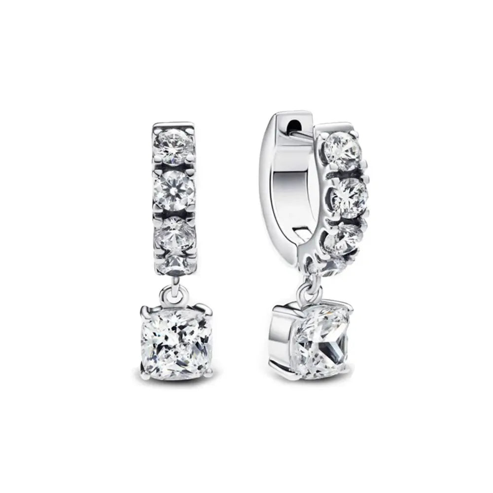 925 silver butterfly square heart-shaped earrings by HSF Marketplace, close-up jewelry view