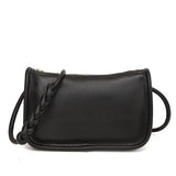 Genuine cowhide leather crossbody handbag for women with high capacity, stylish shoulder purse for ladies, black color, HSF Marketplace.
