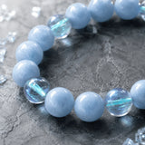 Niche High-grade Aquamarine Bracelet, Mint Sky Blue Beads, Unisex All-match Hand Jewelry