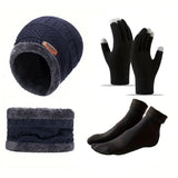 HSF Marketplace cozy winter accessory set with soft beanie, gloves, socks, and scarf