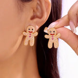 Merry Christmas pearl flower star bell dangle earrings for women by HSF Marketplace