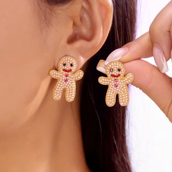 Merry Christmas pearl flower star bell dangle earrings for women by HSF Marketplace