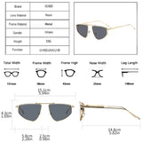 Polygon metal cat eye sunglasses for women with gradient shades and UV400 protection, featuring a stylish design by SO&EI.