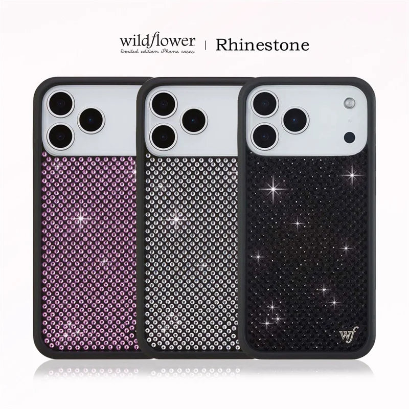Wildflower 3D flash rhinestone phone case by HSF Marketplace for iPhone models
