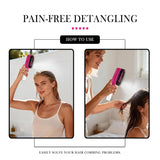 HSF Marketplace detangling spray hair brush with refillable water tank, black ergonomic styling tool