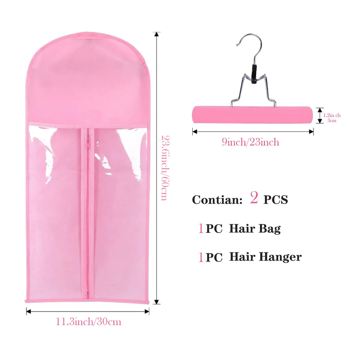 Wig Bag With Hanger Wig Storage Bags Pack Holder For Virgin Hair Weft Clip In Hair Extension