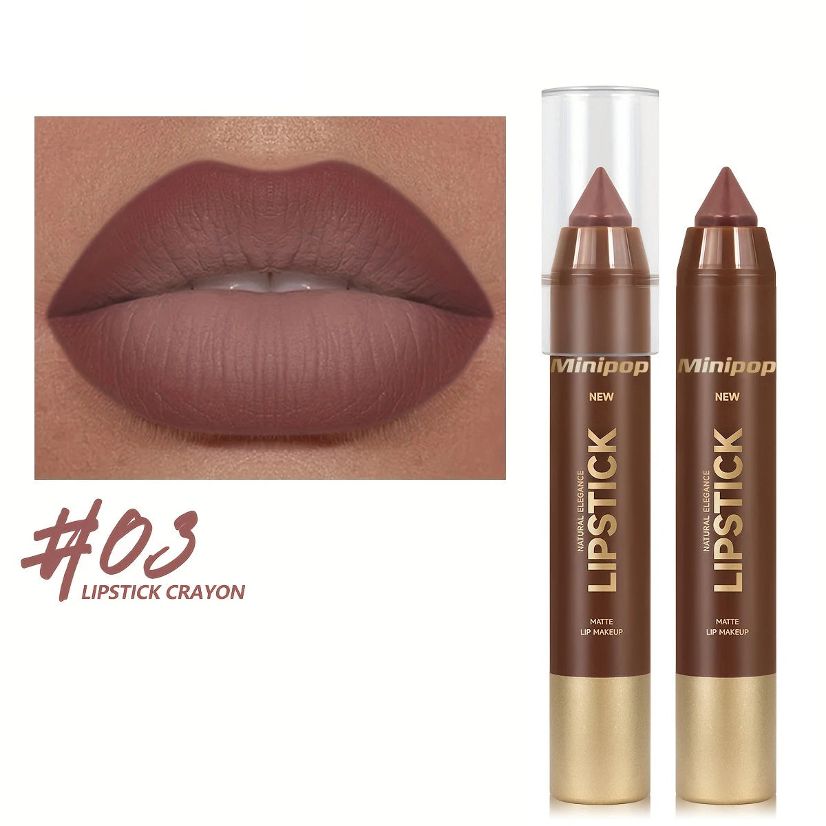 HSF Marketplace silky velvet matte lipstick lipliner in six colors, waterproof, long-lasting, non-stick, natural lip contour makeup pen.