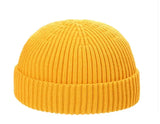 Warm knitted melon beanie hat for men and women in a cozy winter style