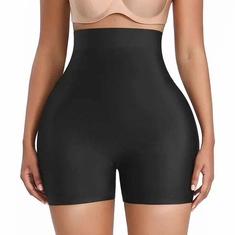 Women's high-waist padded seamless butt lifter shaper shorts with hip pads and push-up design