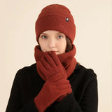 Women's winter beanie hat, gloves and snood scarf set by HSF Marketplace