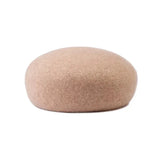 Women's wool felt beret hat with vintage hard concave top, pillbox fascinator style for weddings and parties