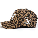 Unisex Letter Embroidery Leopard Print Baseball Caps Spring and Autumn Outdoor Adjustable Casual Hats Hip Hop Hat Sunscreen Hat