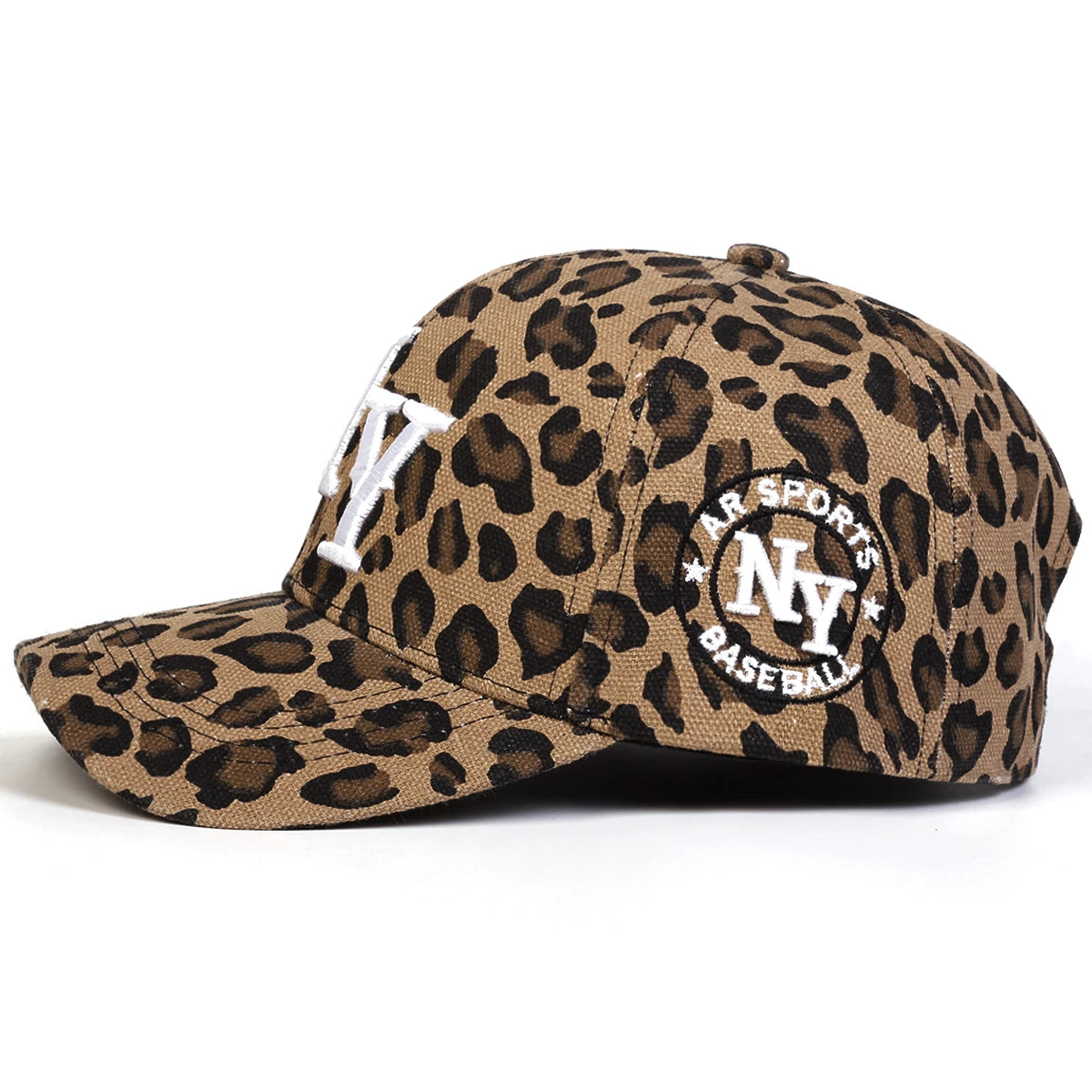 Unisex Letter Embroidery Leopard Print Baseball Caps Spring and Autumn Outdoor Adjustable Casual Hats Hip Hop Hat Sunscreen Hat