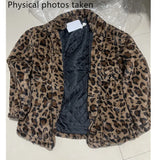 Women's leopard print faux fur parka jacket, warm winter coat by HSF Marketplace