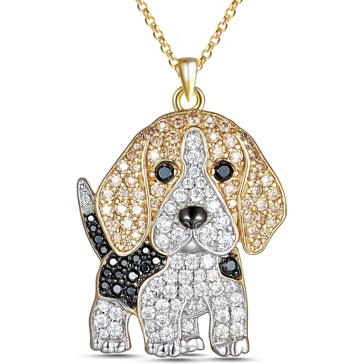 Cute Beagle pendant necklace for dog lovers, featuring an elegant beagle dog charm in jewelry design