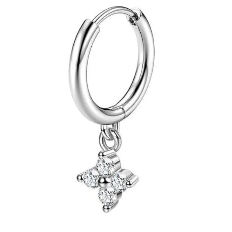 Bobisty surgical stainless steel flat back hoop earrings for sensitive ears, dainty cartilage studs for women