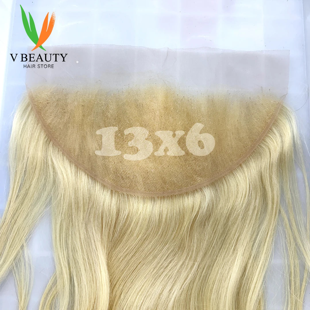 #613 Colored Straight Human Hair Bundles Blonde Closure 1/2/3/4 PCS 100% Vietnamese Remy Human Hair Weave Extensions