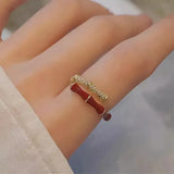 925 Sterling Silver Open Finger Ring Golden Enamel Donut Dazzling Geometric Punk For Women Jewelry Gift Dropship Wholesale