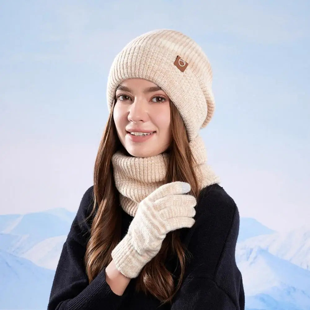 Warm winter beanie hat, scarf and gloves set for cold weather by HSF Marketplace