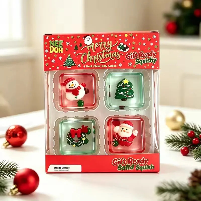Mini stress relief cube 4-pack sensory toys for fidgeting and relaxation by HSF Marketplace