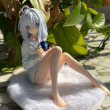 The Journey of Elaina anime girl figure sitting in pajamas, 11cm collectible desktop statue by HSF Marketplace