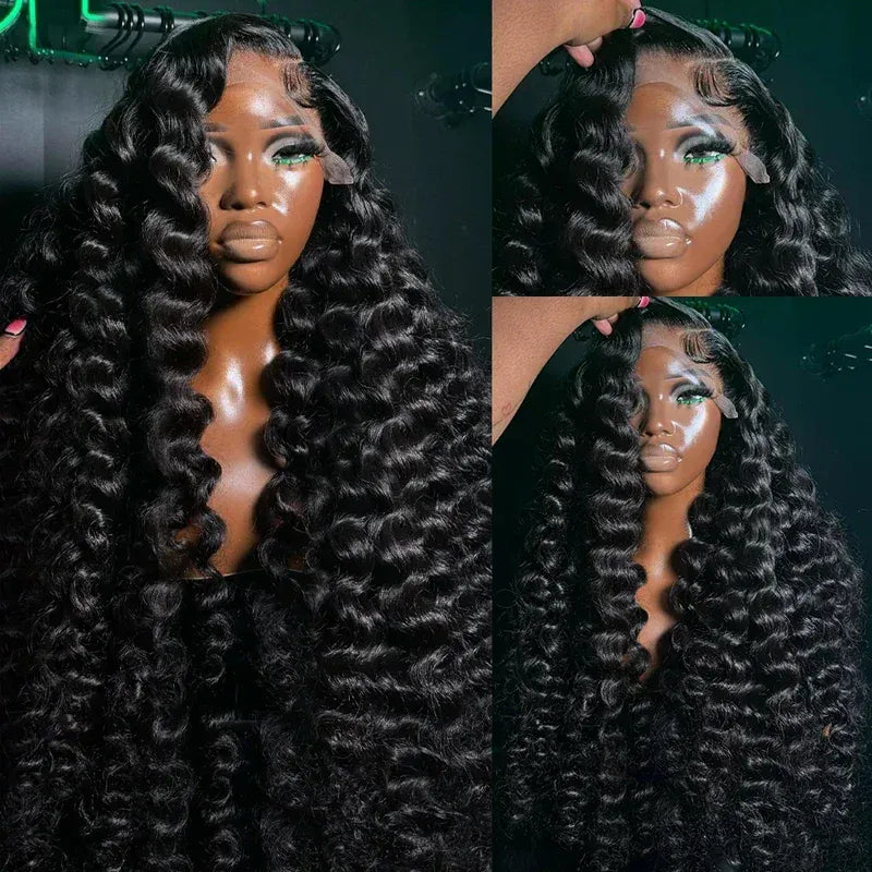 40 42 Inch Loose Wave 13x6 HD Lace Frontal Wig Human Hair Brazilian Loose Deep Waves Curly Wigs Lace Front Wigs For Women