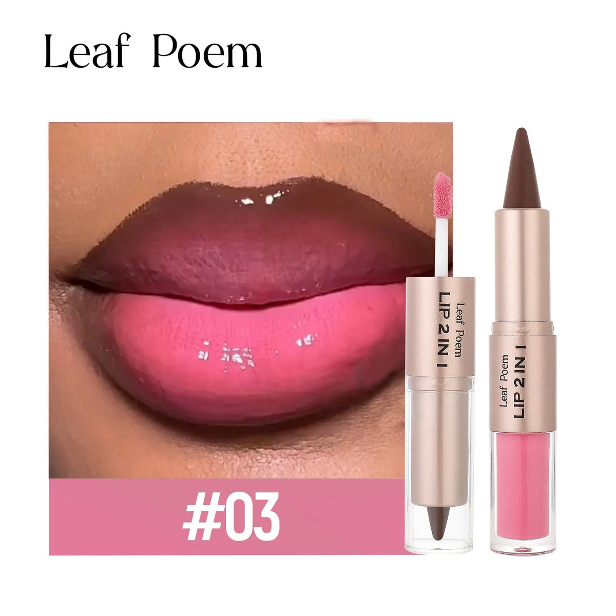Dark plum pink lip liner and plumping lip glaze with mirror, waterproof, matte finish, non-stick makeup by HSF Marketplace.