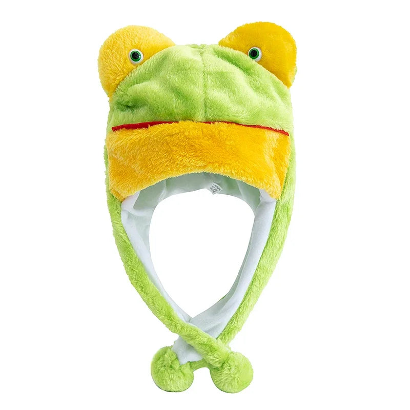Women's HSF Marketplace plush 3D animal decorative winter hat, funny unisex couple cap with playful design