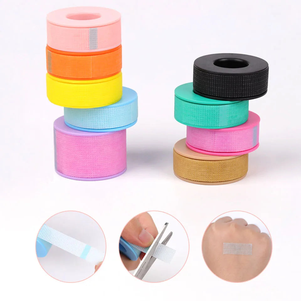 Breathable silicone gel eyelash tape by HSF Marketplace for eyelash extensions, sensitive, microporous, and resistant makeup tool.