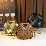 Trendy vegan leather woven tote bag for women with top handle, fashionable crossbody strap, in black with spacious interior.