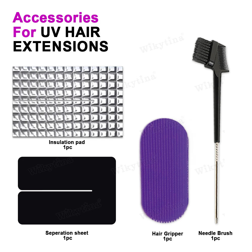 UV Light Hair Extension Kit with UV Glue Tools for Salon  Home Use  Professional Portable Hair Extensions Set for Beauty Use