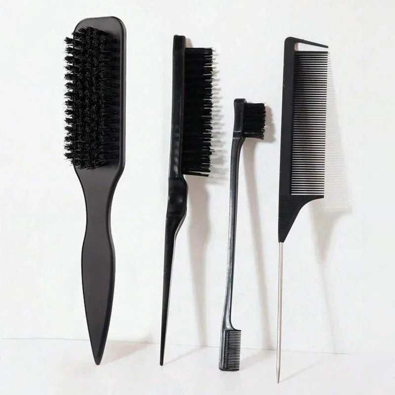 Slick Back Hair Brush for Sleek Ponytail Bun & Smoothing Baby Hairs, Flyaways, Edge Control - Backcombing & Teasing
