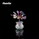 Natural Gemstone Mini Crystal Tree Bonsai Natural Stone Tabletop Decor,Home Office Luck Tree Home Ornaments