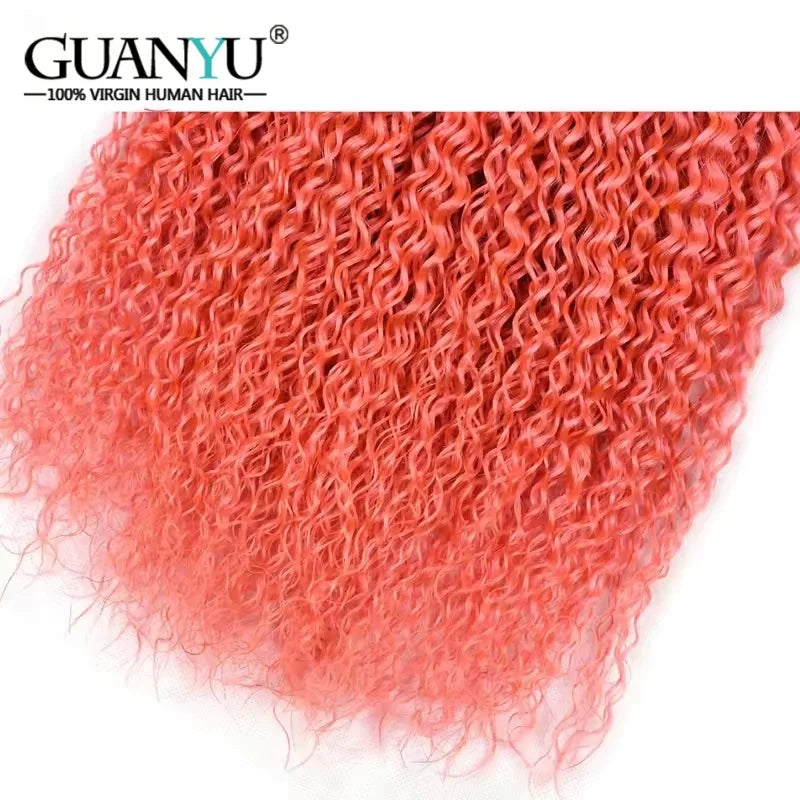 Kinky curly human hair bundles with closure for sew-in wefts by HSF Marketplace