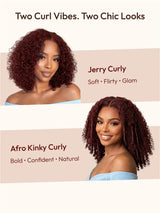 Reddish brown curly glueless human hair wig by HSF Marketplace