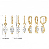 NeeTim D color marquise cut moissanite drop dangle earrings in 925 sterling silver hoops for women