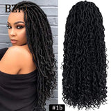Ombre Goddess Faux Locs crochet hair extensions with curly ends, 18 inches, synthetic crochet braiding hair from HSF Marketplace.