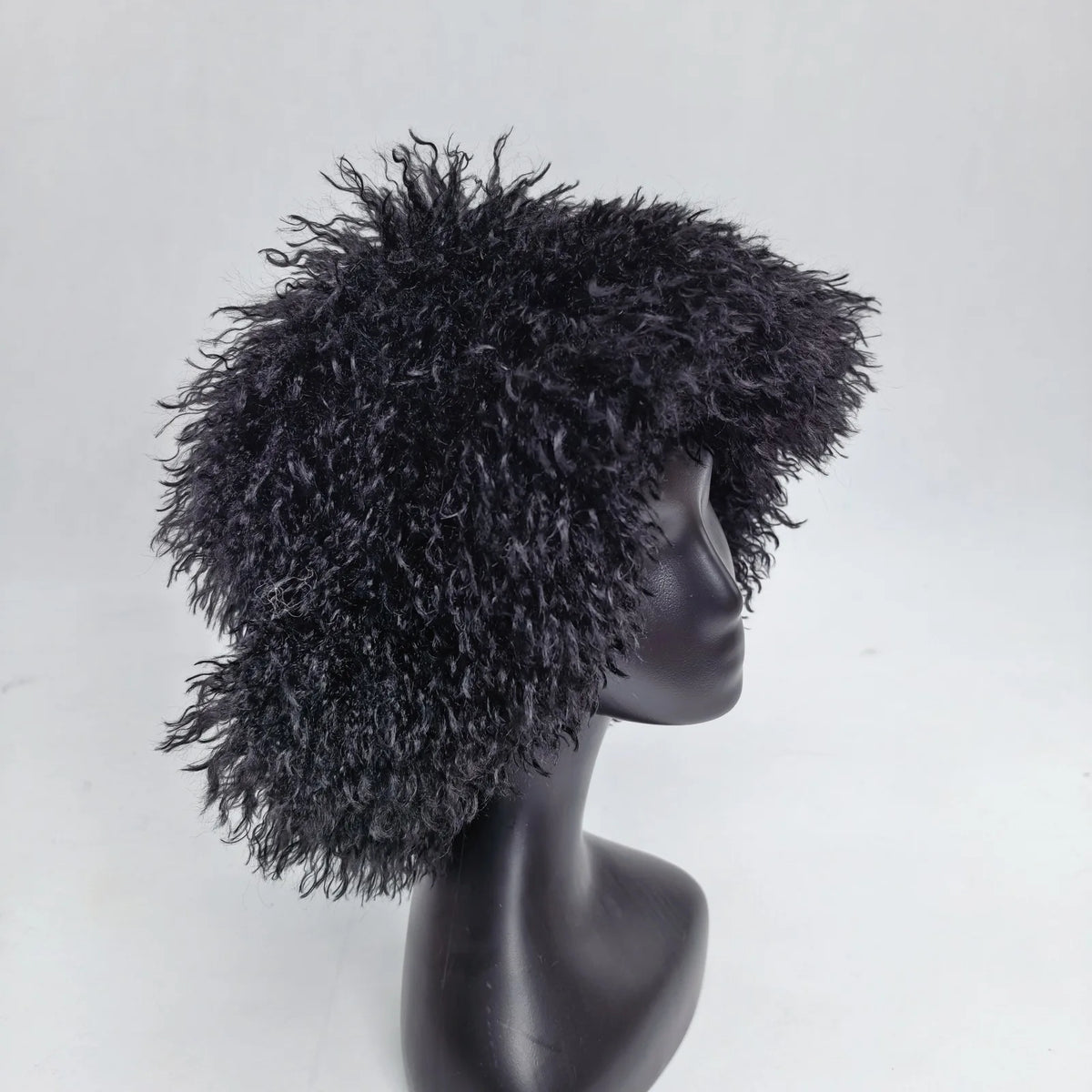 Women's trendy faux wool curly fur bucket hat in a soft textured design by HSF Marketplace