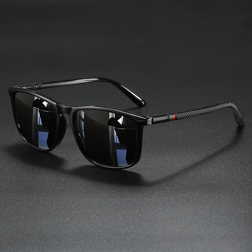 Luxury square vintage polarized cycling sunglasses with UV400 protection, suitable for men and women, ideal for travel and driving.