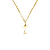 Gold plated dainty heart initial necklace for women with A-Z letter pendant, waterproof stainless steel monogram jewelry.
