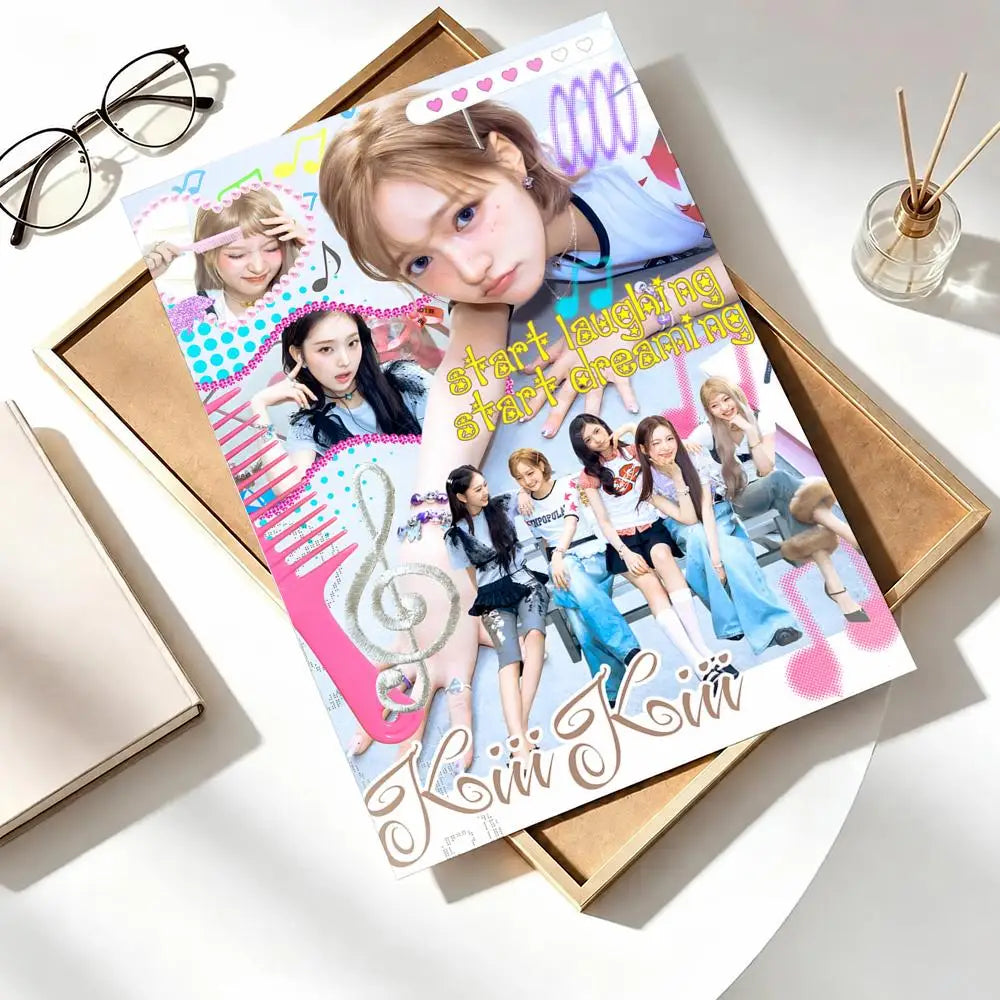 Kpop Girl Idol Group kiiikiii self-adhesive poster wall art by HSF Marketplace