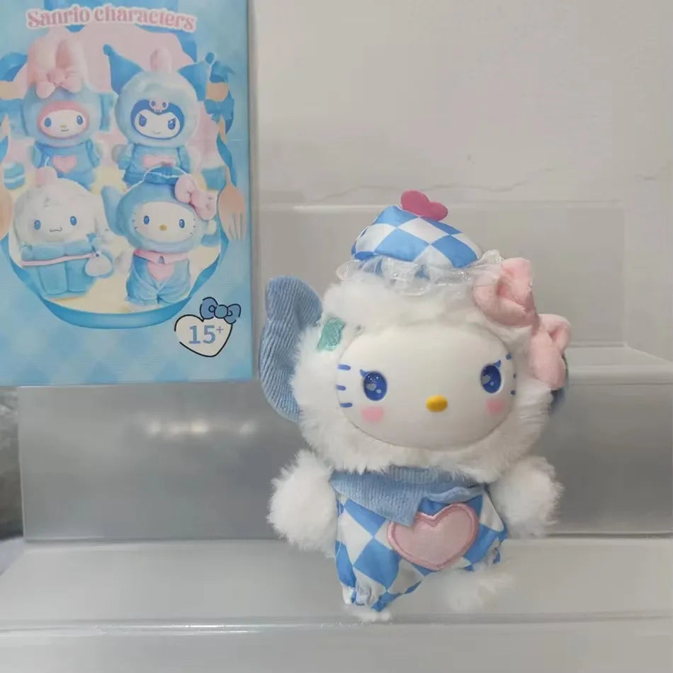 Sanrio Family Fox Island Blue Flutter vinyl plush blind box with Hello Kitty and Kuromi pendants, HSF Marketplace collectible